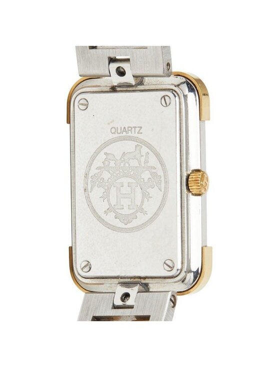Hermes Croajour Watch White Silver Gold Stainless Steel Plated